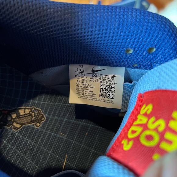 Nike x Why So Sad? SB Dunk Low Pro Coastal Blue DX5549-400 Sneakers US Size 10.5 - Picture 9 of 10